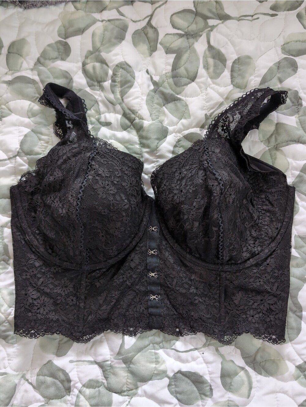 38DDD Victorias Secret black lace lingerie corset top